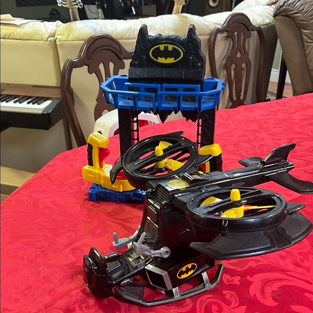 Batman Black and Yellow Toy Helicopter Playset
